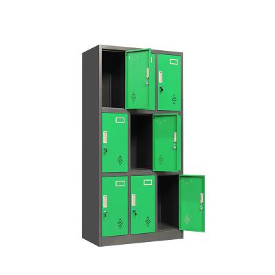 China (Size) Multidoor Locker 9 Door School Locker Metal Adjustable Steel Storage Lockers for sale