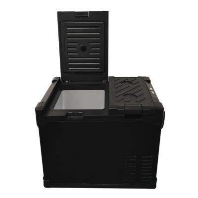 China Tesla Accessories 55 Liters Armrest Car Fridge Special Design 12v Refrigerator for Tesla for sale