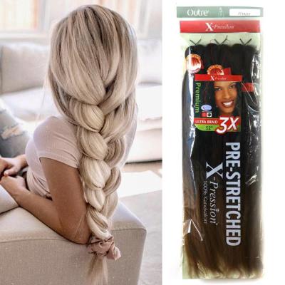 China Kaneklon EZ Pre Stretched Box Braids Easy In Synthetic Hair Extension Kanekalons Braid Corchet Hair Xpressions Yaki Texture Braiding Volume for sale