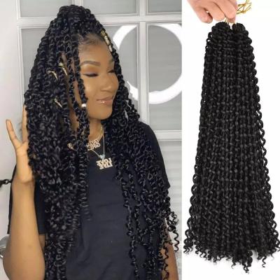 China 18Inches 22Strands Passion Twist Crochet Hair Spring Twist Synthetic Hair Braiding Extensions 80g/Pack For Black Women Passion for sale