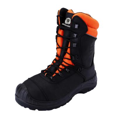 China Toe Steel Toe Class 2 Steel Toe Plate Chainsaw Leather Steel Boots Crazy Horse TPU for sale