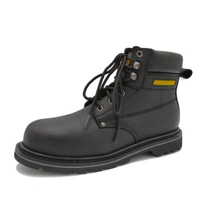 China American Black Industrial Work Boots Goodyear Cowboy Anti-Slip Welt Anti-Slip Safety Shoes for sale