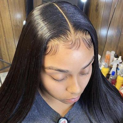 China Unprocessed Virgin Sew 13x4 Swiss Pre Plucked Lace Front Wig , Hd Lace Front Wig 180% Density Cheap Price Hd Wig Sellers for sale