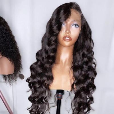 China Body Wave Wigs 100% Hd Brazilian Hair Lace Front Deep Wave Wig Hd Lace Deep Wave Wig 180% Density Wholesale From Guangzhou for sale