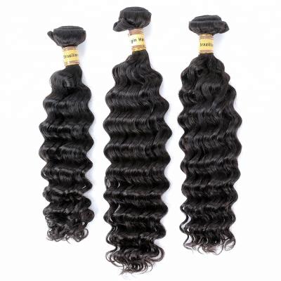 China Deep Wave 12A Grade High Quality Double Drawn Raw Virgin Cuticle Aligned Hair Bundles, Hair Extension Vendors for sale