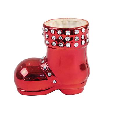 China Custom Sustainable Christmas Boots 3D Water Mug 3D Shaped Hand Painted Ceramic Mug for sale