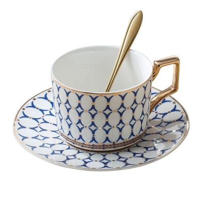 China Stocked Nordic Style Bone China Coffee Cup And Saucer for sale