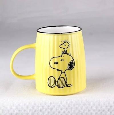 China Viable Creative Design Custom Logo Cartoon Style Relief Hand Painted Ceramic Mugs With Animal Patterns Porcelain Mug for sale