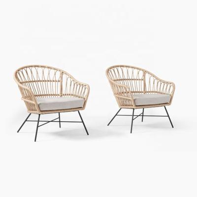 China Design TW8885 K/D Metal PE Outdoor Rattan Chair Wicker Furniture Chair Dining Chair for sale