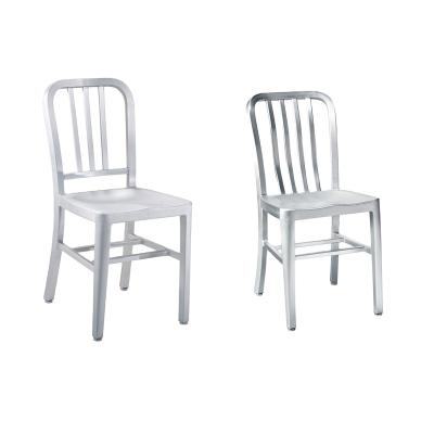 China TW1005 Full Welding Structure Brushed And Anodized Aluminum Dining Chair Restaurant Navy Chair Metal Navy Chair for sale