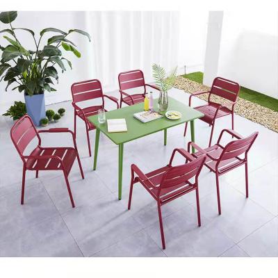 China TW03C Modern Balcony Full Aluminum Table And Chair Combination Yard Small Outdoor Table And Chair for sale