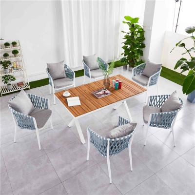 China TW-C17 Modern Modern Outdoor Aluminum Rope Dining Chair With Cushions for sale