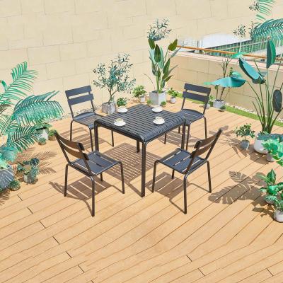 China Outdoor aluminum table and chair TW-T21 modern restaurant balcony table and chair set for sale