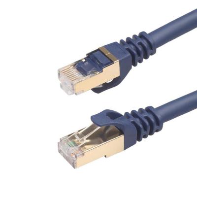 China 100% high quality control 100% bare copper and stable transmission cat 8 connector assemble cat8 patch cable for sale