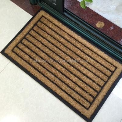 China Adhesive-Protective Entry Brush Coir Rubber Mats For Walmart Target Aldi Leroy Merlin for sale