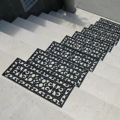 China Self Adhesive Reused Rubber Step Mats Rubber Stair Non Slip Mats Outdoor Outdoor for sale