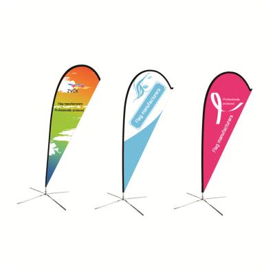 China Exhibition Promotional Event Advertising Teardrop Outdoor Use Feather Flag Flying Beach Flag Banner Stand Teardrop Flag for sale