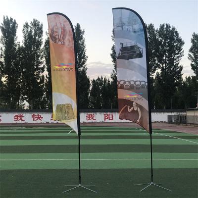 China Custom Cheap Outdoor Promotional Tear Drop Show Advertising Feather Flags Banner Beach Flag for sale