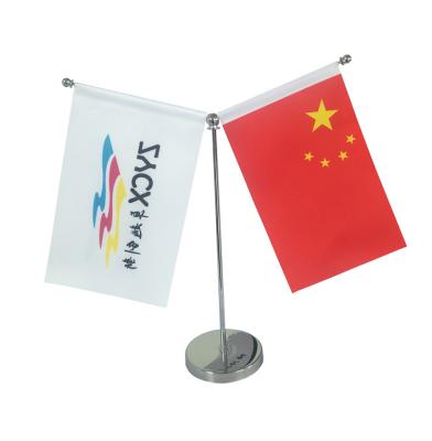 China Custom Wholesale Small Flag Different Country Flag Metal Pole China or Desk Table Printed Desk Flags With Stand for sale