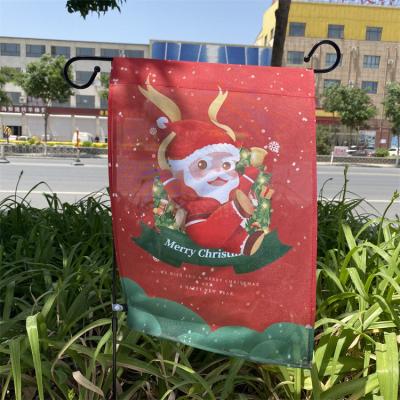 China Custom Made High Quality Flag Banner 100% Polyester Christmas Ourdoor Christmas Event Yard Flags for sale