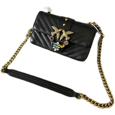 China 2022 New Fashion Swallow Soft High Texture Trend Bag GENUINE LEATHER Chain Women's Messenger Small Square Bag for sale