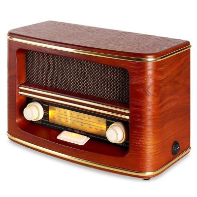 China Wholesale Real wood+plastic front panel retro radios, portable FM radio with BT function for sale