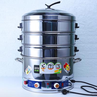 China Hotel High Efficiency Large Cake Steamer Electric Heater Stainless Steel Electric Food Steamer for sale