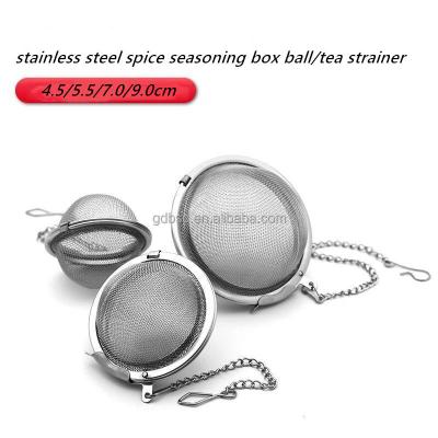 China Viable Stainless Steel Mesh Tea Squeeze Strainer Ball Tea Strainer for sale