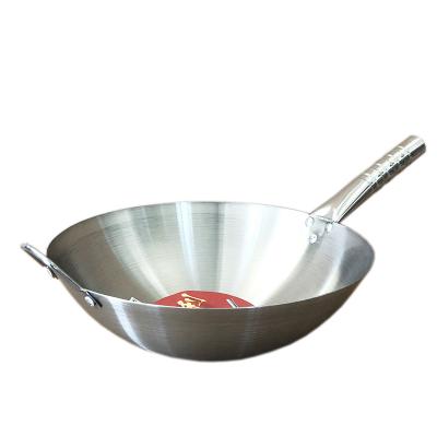 China 30cm-40cm 2.0mm Thickness 201 Sustainable For Chinese Kitchen And Restaurant Stainless Steel Wok Cooking Pan for sale