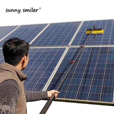 China Sustainable Solar Panel Water Powered Telescopic Washing Brush Water Powered Pole Window Cleaning Kit Supplier Sunnysmiler for sale