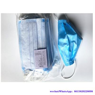 China High Quality Surgical Disposable Non Woven Ear-loop 3-ply Face Mask for sale