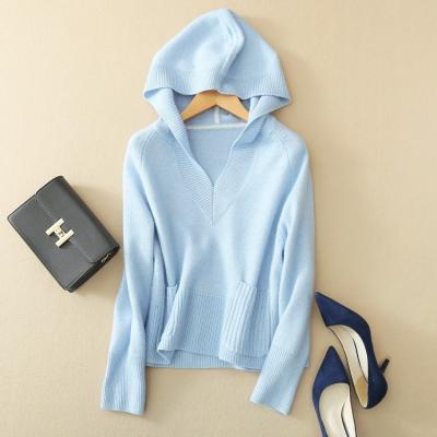 China Fashion Women Anti-pilling Hoody Sweater Single Cashmere Hooded Sweater for sale