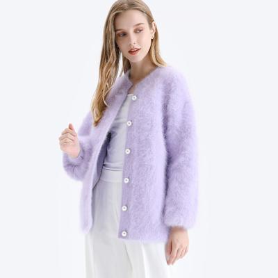 China Anti-pilling Latest Fashion Loose Women Coat Mink Knitted Sweater for sale