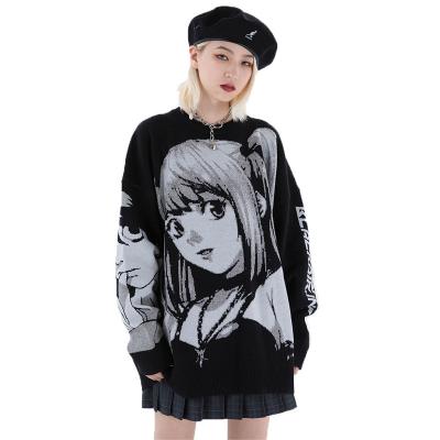 China Anti-wrinkle unisex custom cartoon design knitted pullover women anime sweater for sale