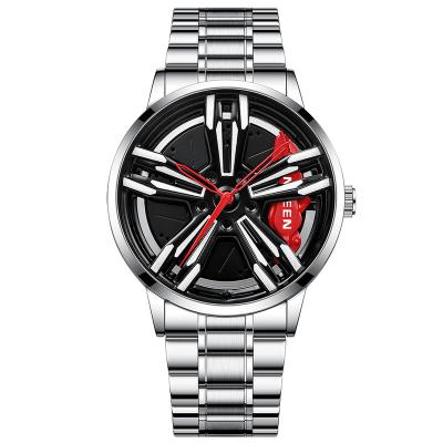 China FNGEEN Automatic Rotating Date Car Wheel Watch Personality Quartz Fashion Watches For Steering Wheel Punk Cavity Men's Car Waterproof Wristwatch Reloj for sale