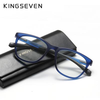 China For KINGSEVEN TR90 Reading Glasses Computer Glasses Frame Blue Light Round Eyewear Men 45% Women Anti Blocking Eyeglass Spectacle Optical Eyewear for sale