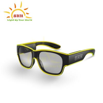 China New Stylish Fashionable EL Glass Leisure Glowing Glowing Sunglasses With USB Charging for sale