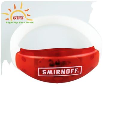 China Hot Gather Europe Standard Silicone Wristband With 3 Led Lights , Motion Senor Led Wristbands Wristband for sale