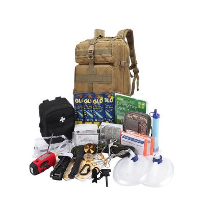 China Complete Family Disaster Prevention Kit Emergency Preparedness Survival Bag First Aid Kit for Outdoor Earthquake Adventure for sale