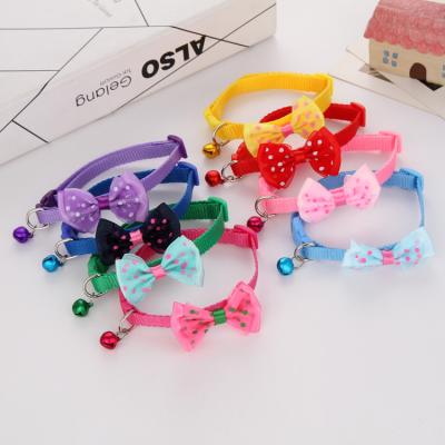 China Eco-Friendly Fashion Dog Cat Dog Cat Dog Cat Multicolor Adjustable Reflective Collars With Bow Tie for sale