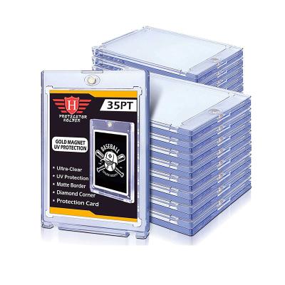 China 35 Pint Hard Plastic Protector Fashion Trading Cards Fit For Standard Sports Baseball Magnetic Card Holders for sale