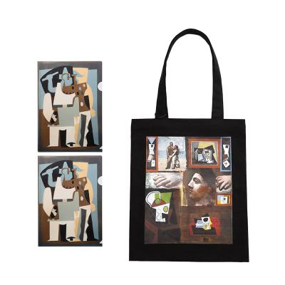 China Picasso Ladies Canvas Tote Bag Shoulder Shopper Hand Bag Reusable Main Painting Purse For Women Travel Beach Shopping Colorful Handbags for sale