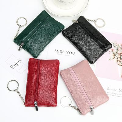 China Mini Key Chain Coin Purse Credit Card Holder Wallet Women Zipper Wholesale Fully Protective/Eco-Friendly Ladies Double Change Purse Money Pouch for sale