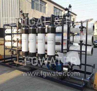 Κίνα 40TPH Ultrafiltration το σύστημα κατεργασίας ύδατος, ολίσθηση εγκαταστάσεων UF RO τοποθετεί προς πώληση