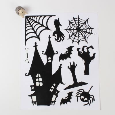 China Glass Films Waterproof Static Cling Custom High Quality Customized Halloween Cookie Round Tattoo Window Cling Stickers for sale