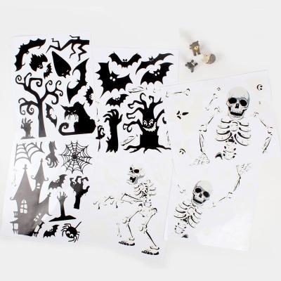 China Glass Films Waterproof Static Cling Halloween Wall Stickers For Window Decoration Character Sheets for sale