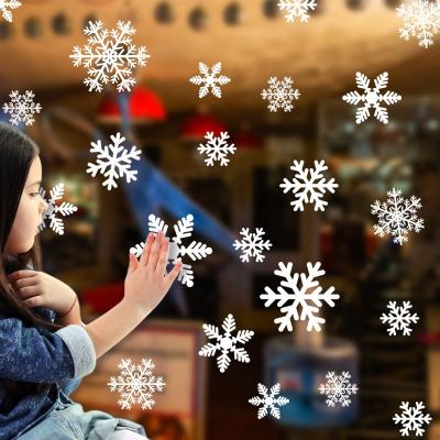 China Waterproof Glass Films Static Cling Vintage Snowflake Thank You Banner Name Gift Christmas Window Stickers Decals for sale