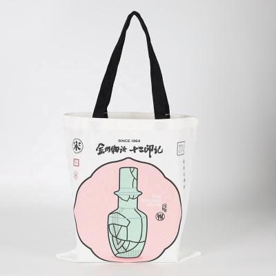 China Custom Logo 4 Bottles Full Print Cotton Muslin Fabric Drawstring Organizer Wine Package Bag Eco-Friendly Reusable Canvas Bag for sale