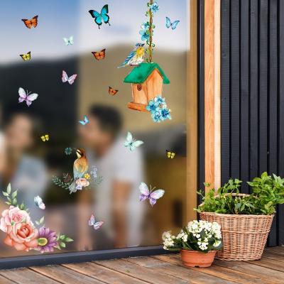 China Waterproof Custom Your Logo Butterfly Static Cling Poster Plastic Clear Static Cling PVC Car Window Privacy for sale