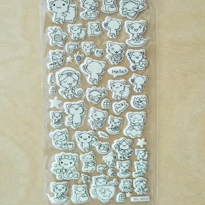 China Wholesale Paper Cat Pattern Custom Sticker Sheet Decorative Sticker Glow In The Dark for sale